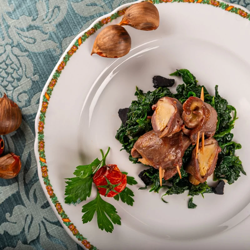Second course based on meat